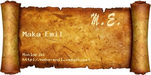 Maka Emil névjegykártya